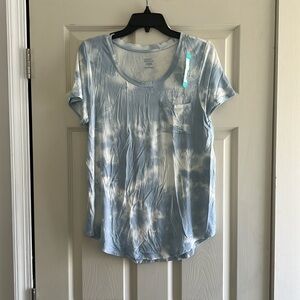 Blue/White tie dye pocket tee
